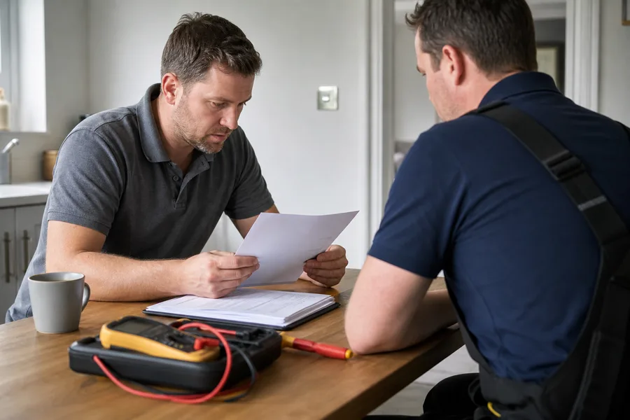 Editorial photograph illustrating “How to choose a qualified electrician and check their credentials”.