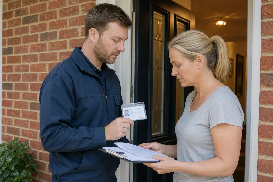 Editorial photograph illustrating “How to choose a locksmith and check who you are calling”.